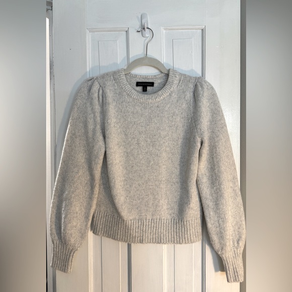 Heather Gray Sweater w/ Puff Sleeves from Banana Republic - Picture 2 of 7